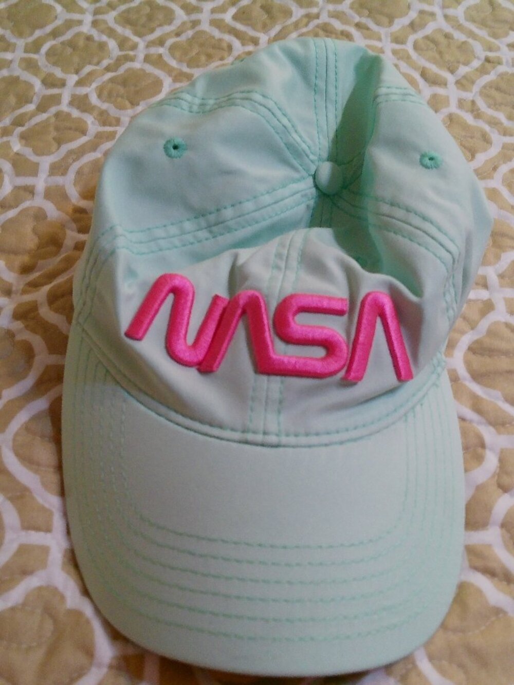 LIGHT MINT NASA WORM HAT GREAT CONDITION
